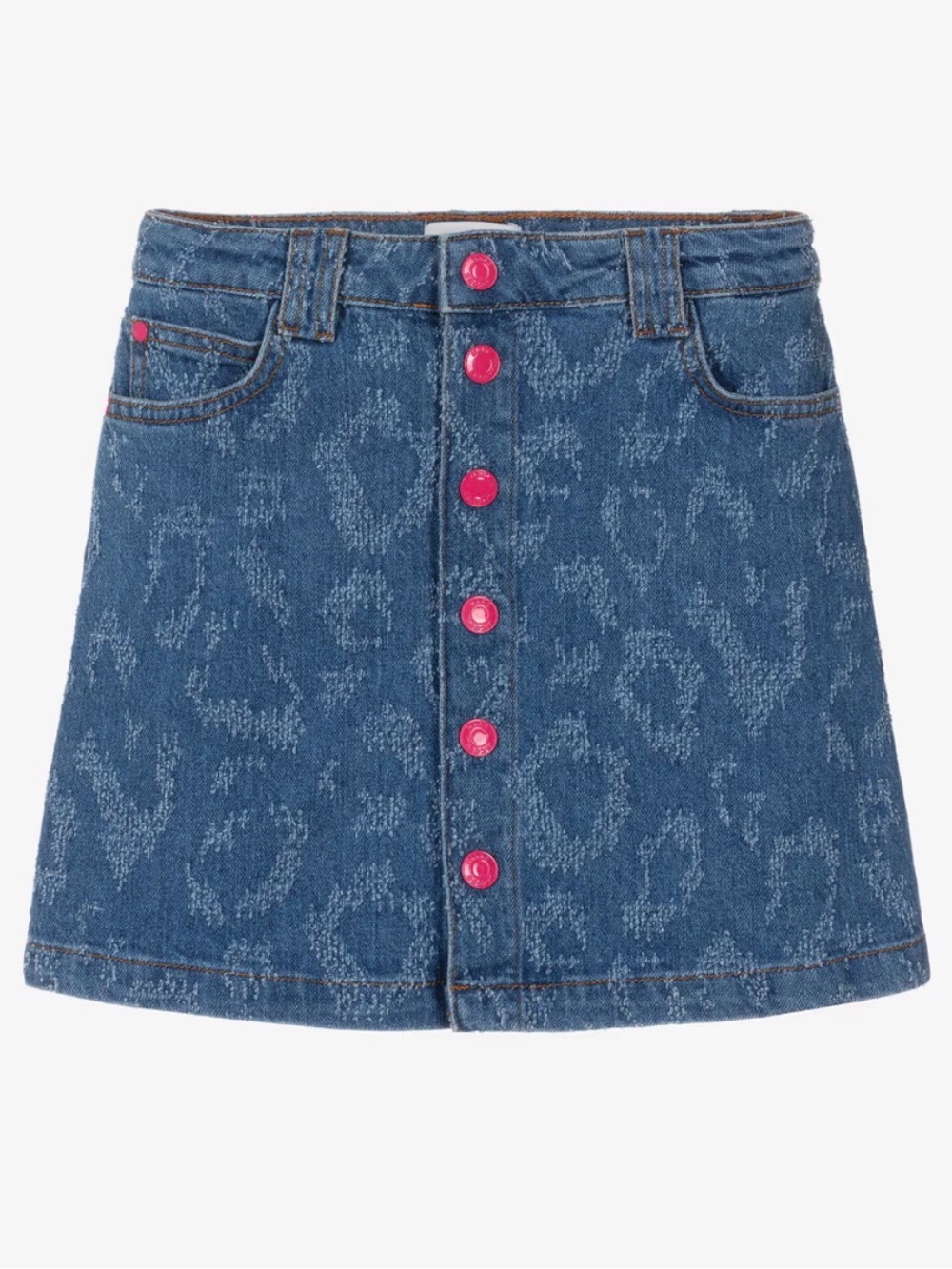 The Marc Jacobs Kids Laser-Cut Leopard Printed Denim Skirt size 12